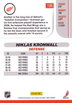 2010-11 Score #198 Niklas Kronwall  Back