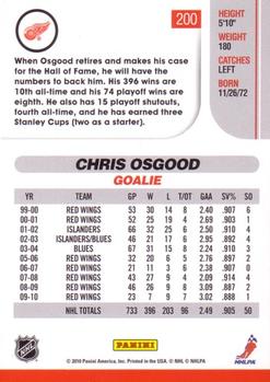 2010-11 Score #200 Chris Osgood  Back