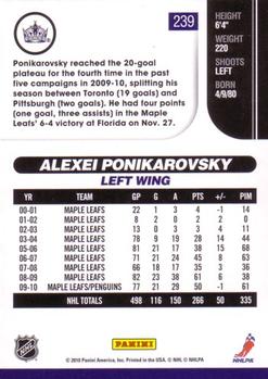2010-11 Score #239 Alexei Ponikarovsky  Back