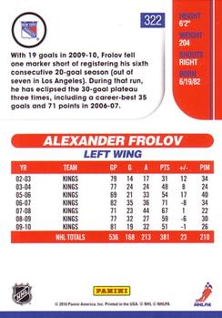 2010-11 Score #322 Alexander Frolov  Back