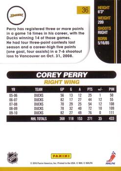 2010-11 Score #36 Corey Perry  Back