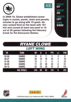2010-11 Score #400 Ryane Clowe  Back