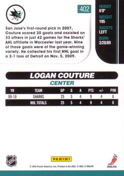 2010-11 Score #402 Logan Couture  Back