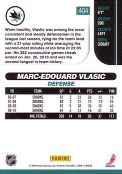 2010-11 Score #404 Marc-Edouard Vlasic  Back