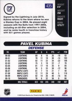 2010-11 Score #435 Pavel Kubina  Back