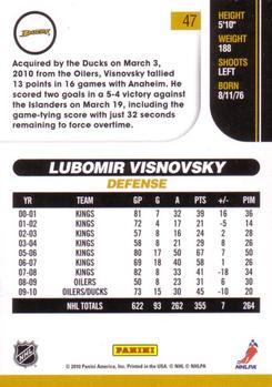 2010-11 Score #47 Lubomir Visnovsky  Back