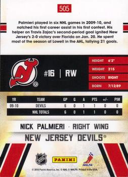 2010-11 Score #505 Nick Palmieri  Back