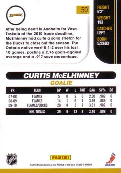 2010-11 Score #50 Curtis McElhinney  Back