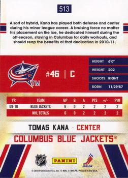 2010-11 Score #513 Tomas Kana  Back