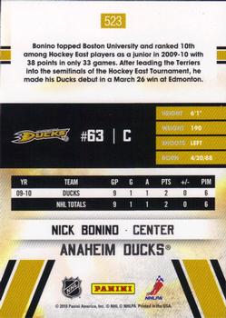 2010-11 Score #523 Nick Bonino  Back
