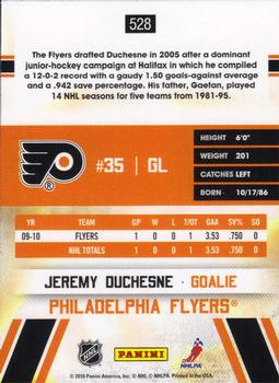 2010-11 Score #528 Jeremy Duchesne  Back