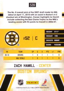 2010-11 Score #539 Zach Hamill  Back