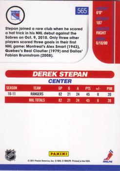 2010-11 Score #565 Derek Stepan  Back