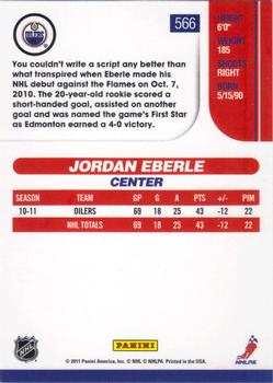 2010-11 Score #566 Jordan Eberle  Back