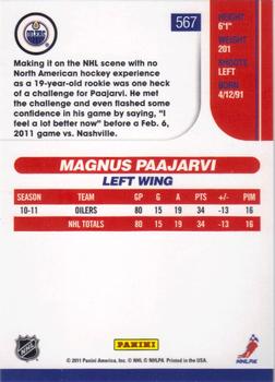 2010-11 Score #567 Magnus Paajarvi  Back