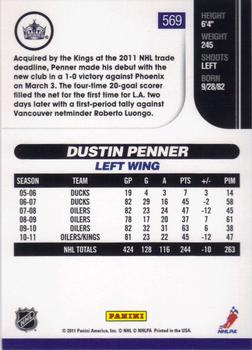 2010-11 Score #569 Dustin Penner  Back