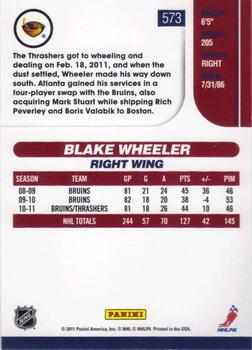 2010-11 Score #573 Blake Wheeler  Back