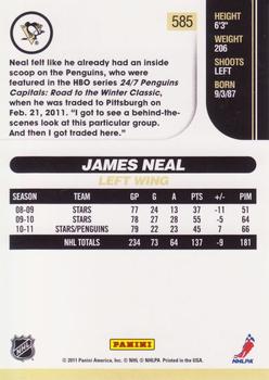 2010-11 Score #585 James Neal  Back