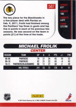 2010-11 Score #587 Michael Frolik  Back