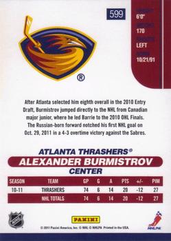 2010-11 Score #599 Alexander Burmistrov  Back