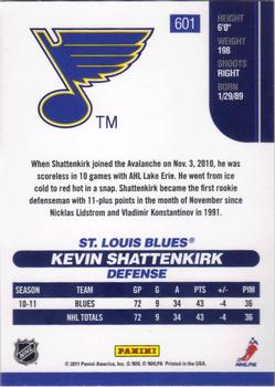 2010-11 Score #601 Kevin Shattenkirk  Back