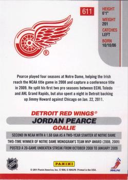2010-11 Score #611 Jordan Pearce  Back