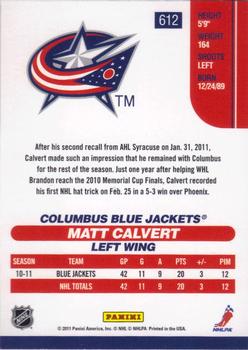 2010-11 Score #612 Matt Calvert  Back