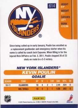 2010-11 Score #614 Kevin Poulin  Back