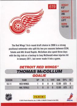 2010-11 Score #619 Thomas McCollum  Back