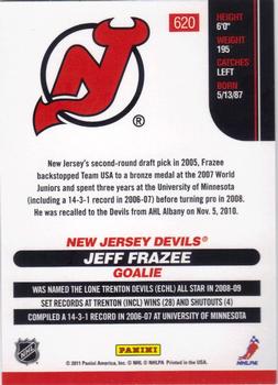 2010-11 Score #620 Jeff Frazee  Back