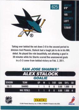 2010-11 Score #625 Alex Stalock  Back