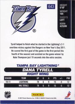 2010-11 Score #643 Dana Tyrell  Back