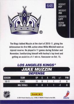 2010-11 Score #648 Jake Muzzin  Back