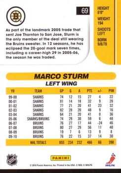 2010-11 Score #69 Marco Sturm  Back
