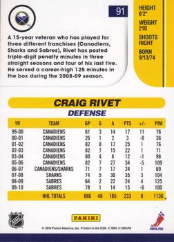 2010-11 Score #91 Craig Rivet  Back