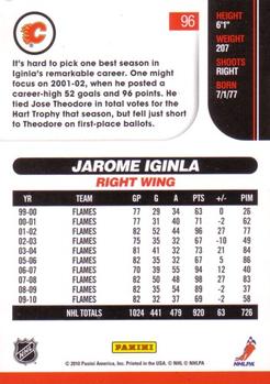 2010-11 Score #96 Jarome Iginla  Back