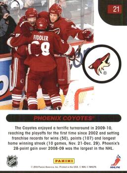 2010-11 Score - Glossy #21 Coyotes Captivate Fans, Return to Playoffs Back