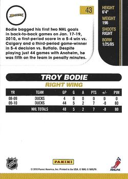2010-11 Score - Glossy #43 Troy Bodie  Back