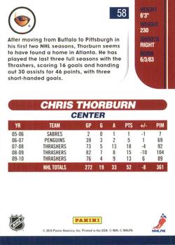 2010-11 Score - Glossy #58 Chris Thorburn  Back