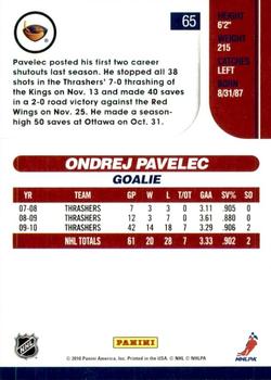 2010-11 Score - Glossy #65 Ondrej Pavelec  Back