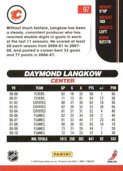 2010-11 Score - Glossy #97 Daymond Langkow  Back