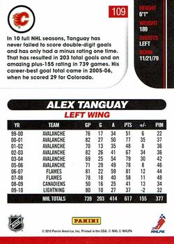 2010-11 Score - Glossy #109 Alex Tanguay  Back