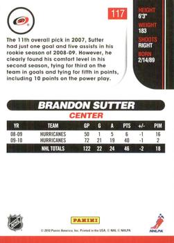 2010-11 Score - Glossy #117 Brandon Sutter  Back