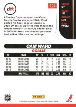 2010-11 Score - Glossy #124 Cam Ward  Back