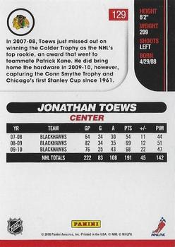 2010-11 Score - Glossy #129 Jonathan Toews  Back