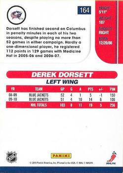 2010-11 Score - Glossy #164 Derek Dorsett  Back