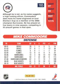 2010-11 Score - Glossy #165 Mike Commodore  Back