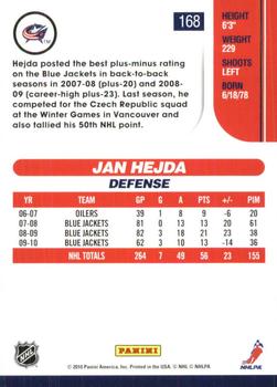 2010-11 Score - Glossy #168 Jan Hejda  Back