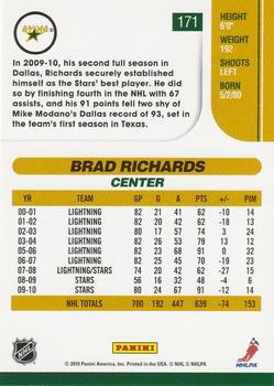 2010-11 Score - Glossy #171 Brad Richards  Back