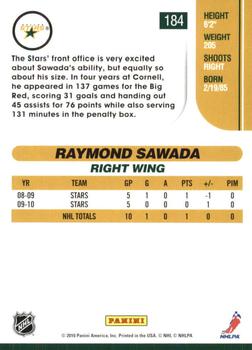 2010-11 Score - Glossy #184 Raymond Sawada  Back